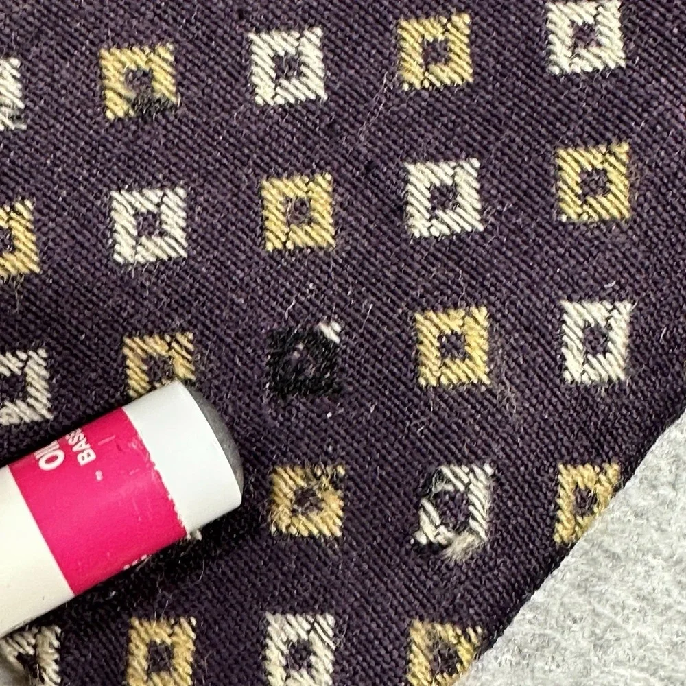 Vintage Gap Premium Neckwear Purple‎ Geometric Pattern Wool Silk Blend NOTE